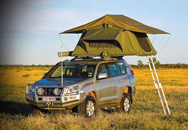 Customized Pop Up Roof Top Tent , Aluminum Pole Roof Rack Mounted Tent