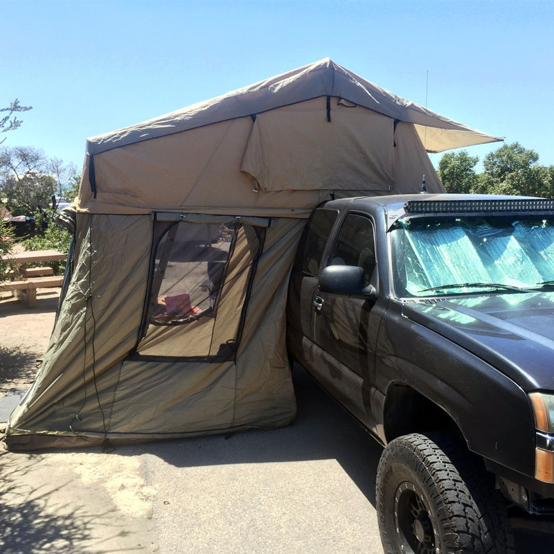 PU Coated 4x4 Off Road Roof Top Tent With 2M Extendable Aluminum Ladder
