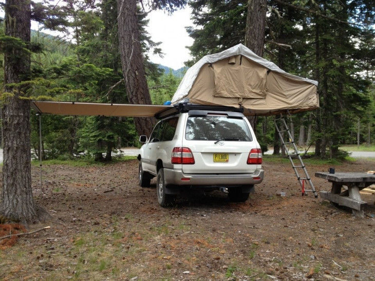 Movable 4x4 Roof Rack Awning Integrated Structure UV Resistance And Waterproof