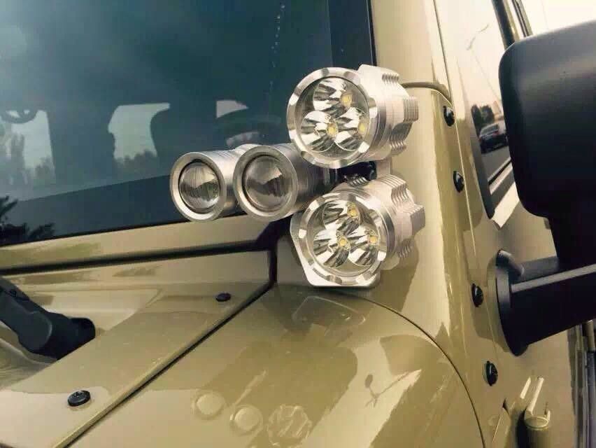 Jeep Jk Wrangler &amp; Ford F150 A-Pillar LED Lights Color: Silver &amp; Black