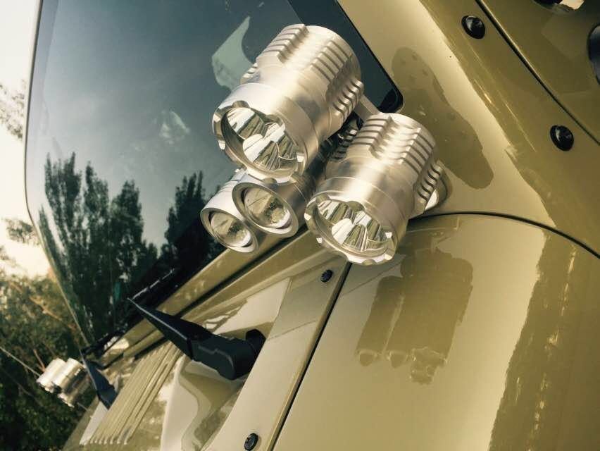 Jeep Jk Wrangler &amp; Ford F150 A-Pillar LED Lights Color: Silver &amp; Black