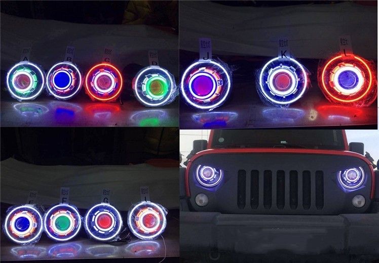 Jeep JK Wrangler 7&quot; HID &amp; LED Headlights 7 Color Options