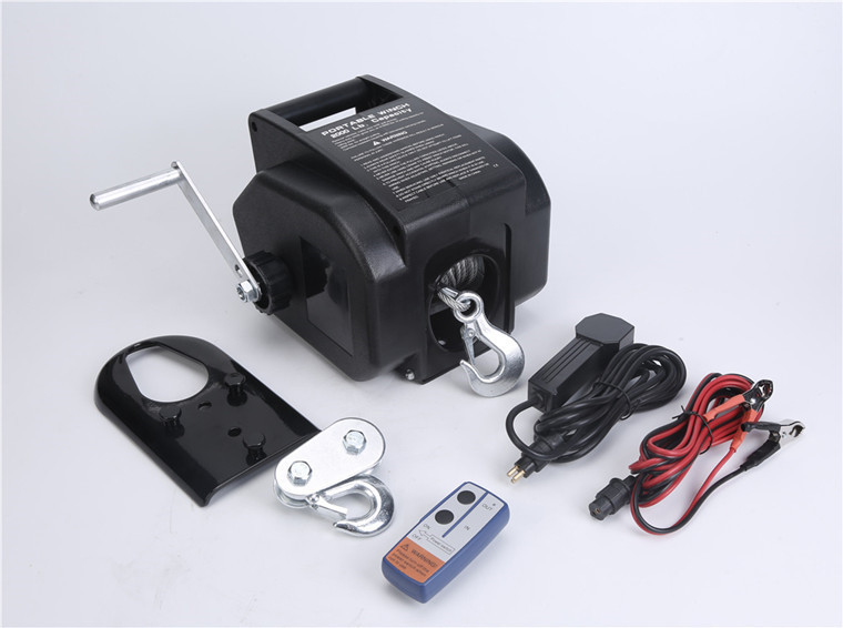 12 Volt Portable Electric Towing Wireless Boat Winch 2000LB Capacity