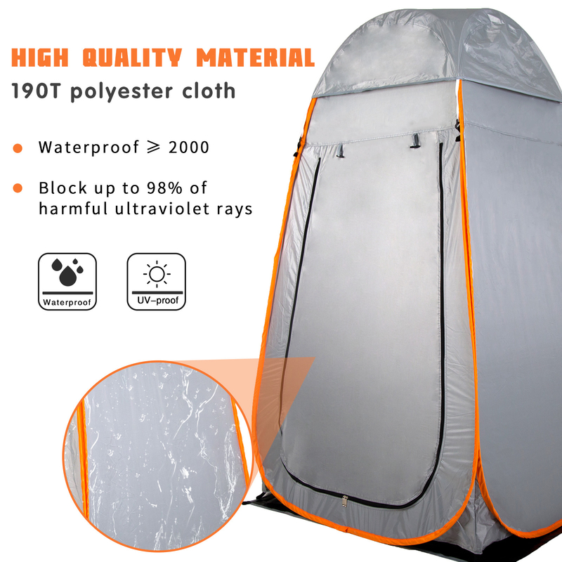 Waterproof  Hiking Pop Up Toilet Shelter  With Removable Floor