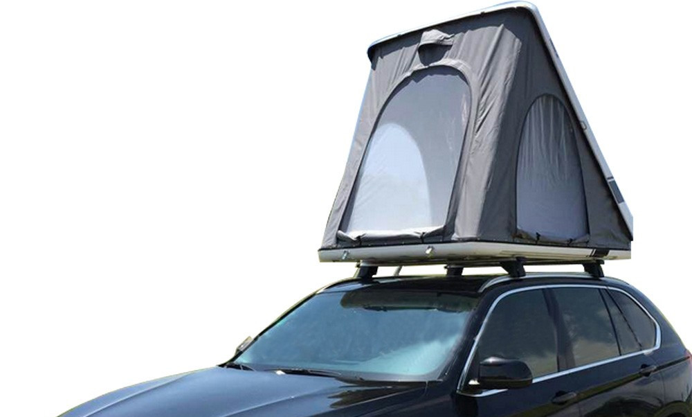 Triangle Hard Shell Car Roof Top Tent , Stainless Steel Pole Small Roof