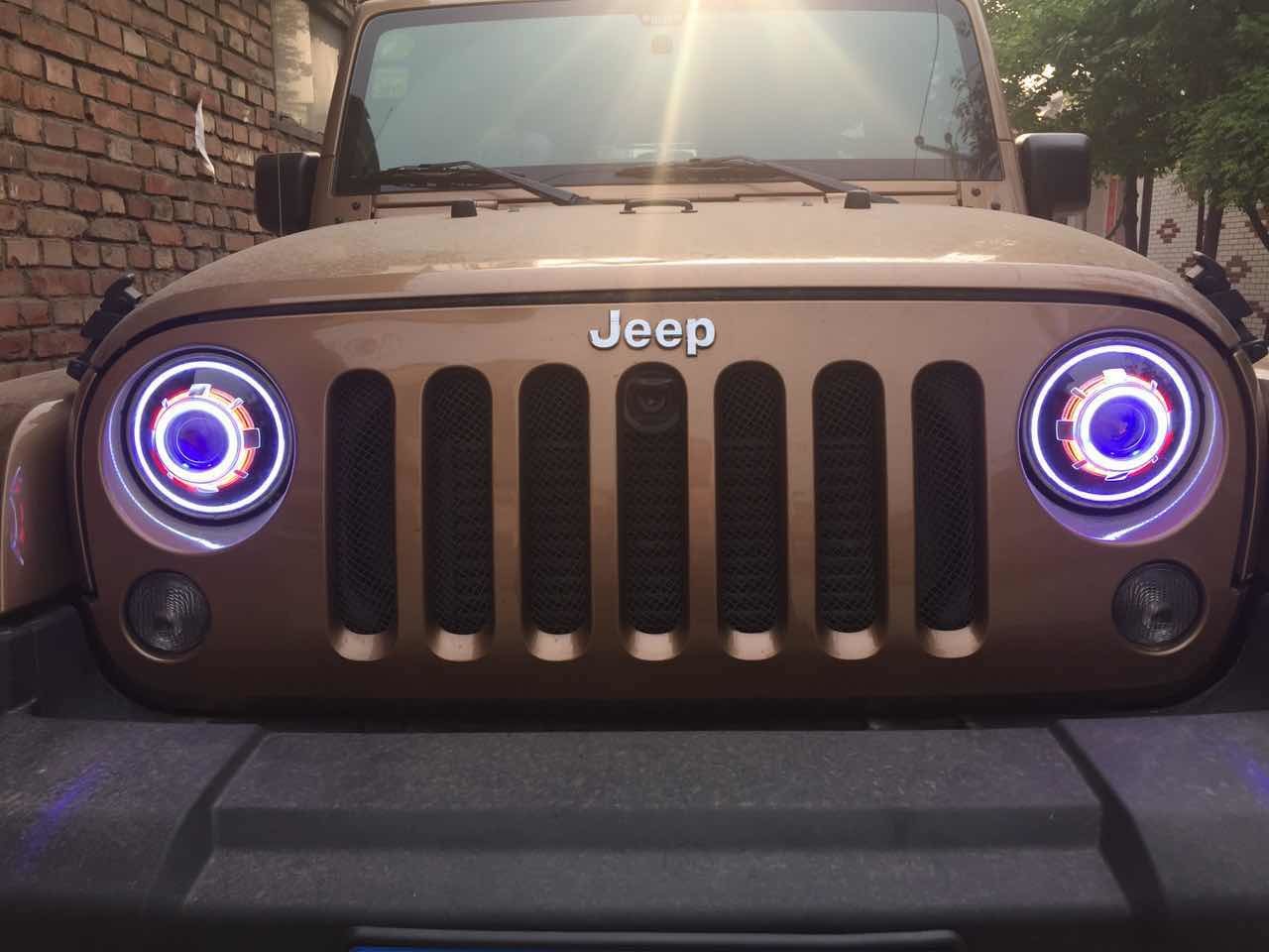 Jeep JK Wrangler 7" HID & LED Headlights 7 Color Options